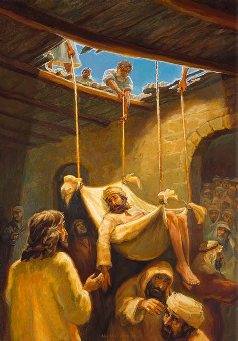 jesus healing the man dropped through the roof
